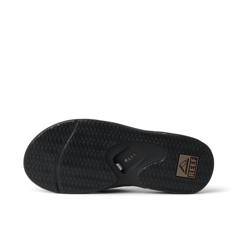 REEF Fanning Mens Bottle Opener Flip Flop, Arch Support, Durable Outsole, Water Friendly, Black/Brown, 9 - Image 4